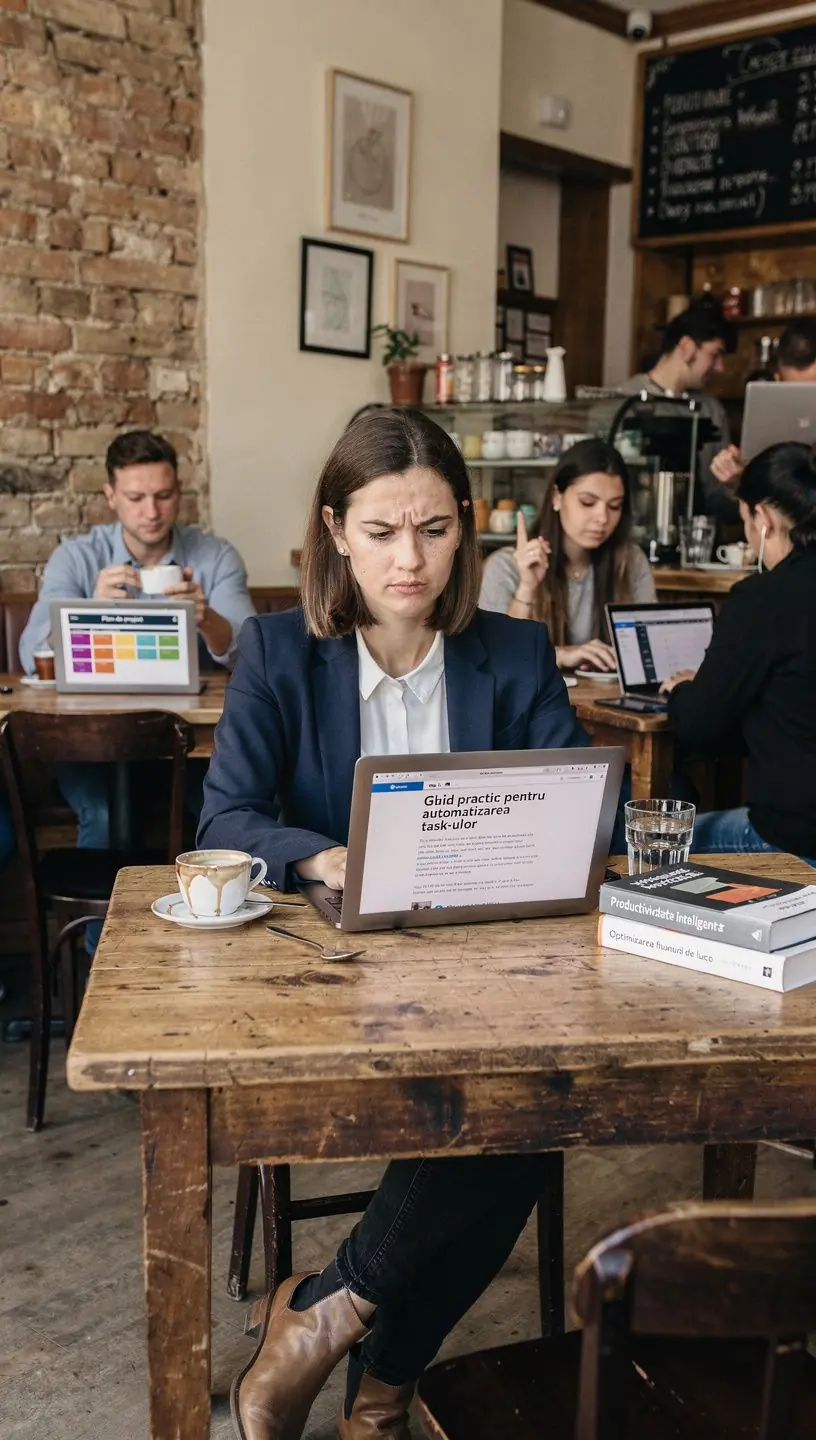 Ecran digital cu diagrame și statistici privind creșterea productivității prin metode moderne de lucru